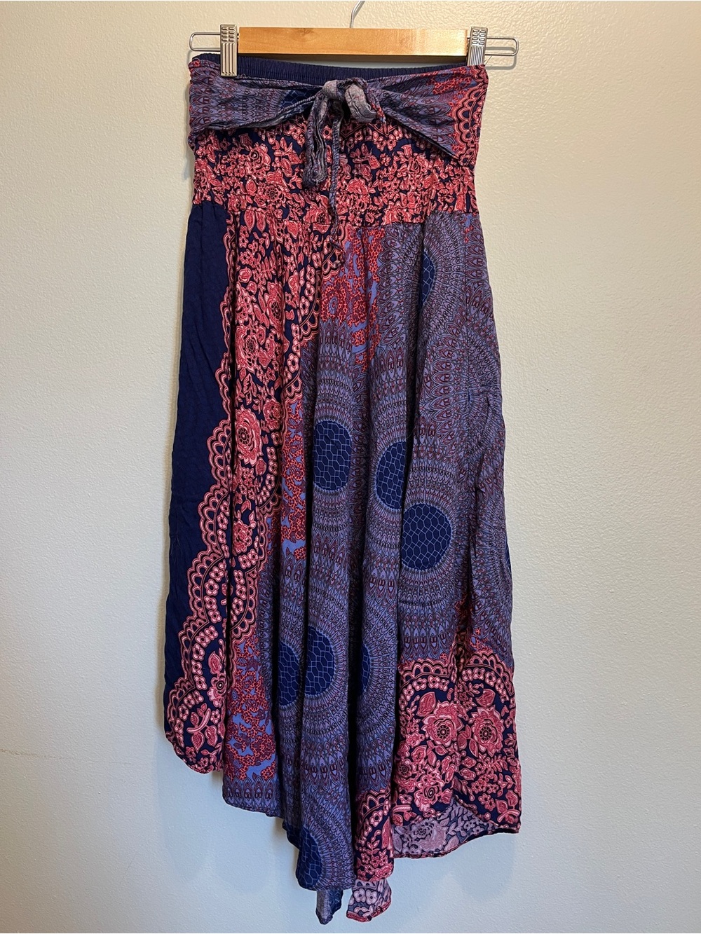 Blue & Pink Mandala Boho 2-in-1 Maxi Skirt / Dress